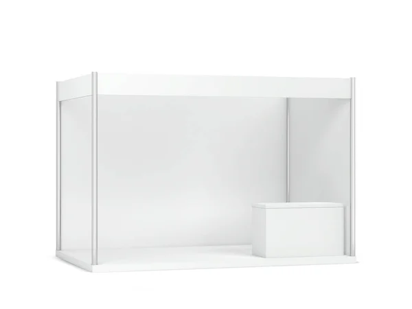 Stand Fieristico Con Mockup Banco Illustrazione Isolata Sfondo Bianco — Foto Stock