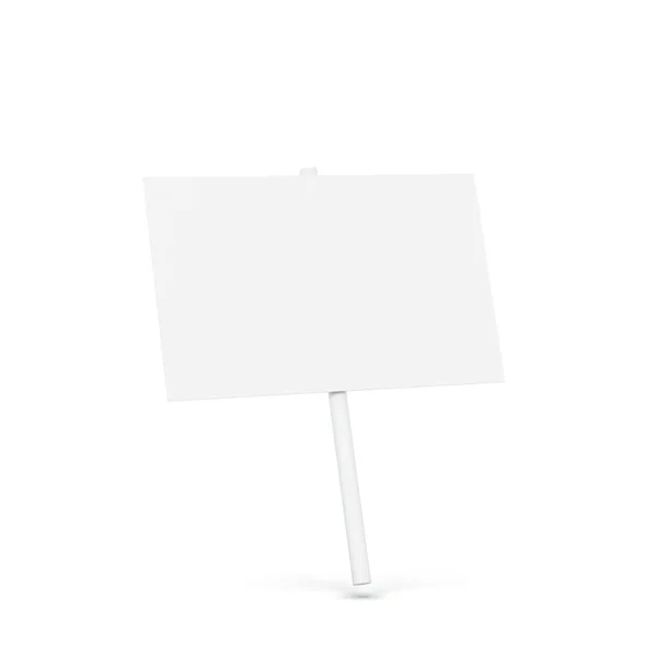 空白の白いプラカードのモックアップ 白地に隔離された3Dイラスト — ストック写真