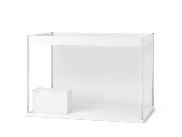 Stand Fieristico Con Mockup Banco Illustrazione Isolata Sfondo Bianco — Foto Stock