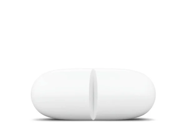 White Pill Illustration Isolated White Background — Stock Photo, Image