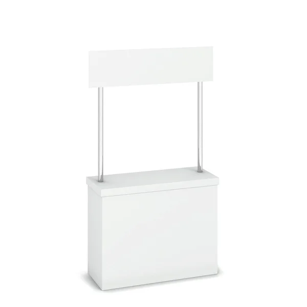 Blank Promo Counter Stand Mockup Illustration Isolated White Background — Stock Photo, Image