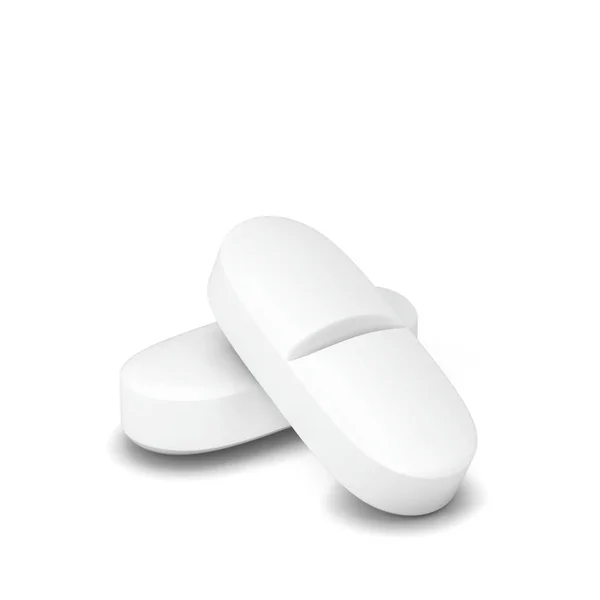 White Pill Illustration Isolated White Background — Stock Photo, Image