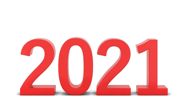 2021 Tekst Nieuwjaarsbord Illustratie Geïsoleerd Witte Achtergrond — Stockfoto