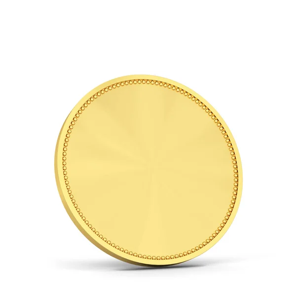 Lege Gouden Munt Illustratie Geïsoleerd Witte Achtergrond — Stockfoto