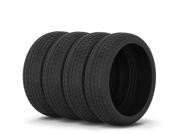 Rubber Car Tire Illustration Isolated White Background — Stock Photo, Image
