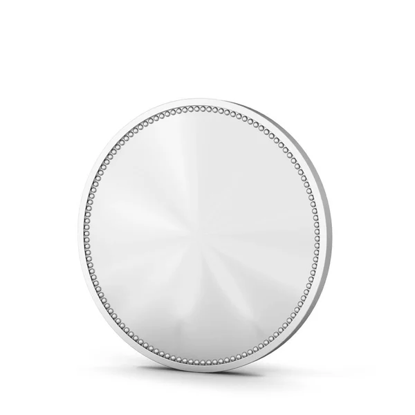 Empty Silver Coin Illustration Isolated White Background — Stock Photo, Image