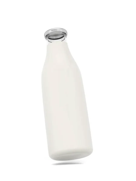 Μπουκάλι Γάλακτος Εικόνα Απομονώνονται Λευκό Φόντο — Φωτογραφία Αρχείου