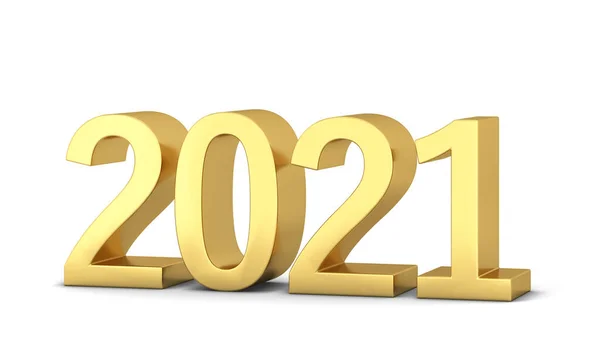 Text 2021 Neujahrszeichen Illustration Isoliert Auf Weißem Hintergrund — Stockfoto