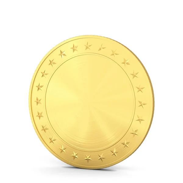 Empty Golden Coin Illustration Isolated White Background — Stock Photo, Image