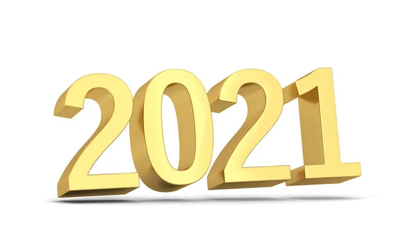 2021 Tekst Nieuwjaarsbord Illustratie Geïsoleerd Witte Achtergrond — Stockfoto