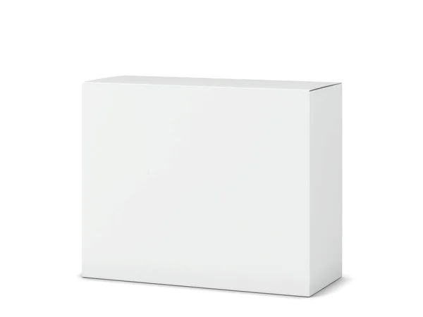 Maqueta Caja Cartón Blanco Ilustración Aislada Sobre Fondo Blanco —  Fotos de Stock