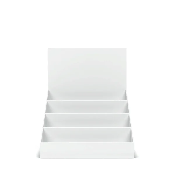 Blank Cardboard Display Mockup Illustration Isolated White Background — Stock Photo, Image