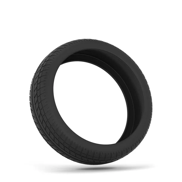 橡胶轮胎 3D在白色背景上孤立的图解 — 图库照片