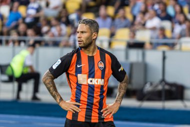 Kiev, Ukrayna - 03 Ağustos 2018 Marlos portre. Ukrayna Premier Ligi maç Dinamo Kiev Shakhtar Donetsk Dinamo Kiev Stadyumu'nda.