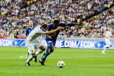 Kiev, Ukrayna - 14 Ağustos 2018 Artem Besedin eylem sırasında Uefa Şampiyonlar Ligi maç Dinamo Kiev Slavia Prag Kiev, Ukrayna Milli Güvenlik Olimpiyat Stadyumu'nda.