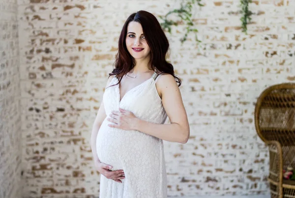 Ciąża Macierzyństwo Koncepcja Ludzie Oczekiwanie Zbliżenie Szczęśliwy Ciąży Kobiety Wielkim — Zdjęcie stockowe