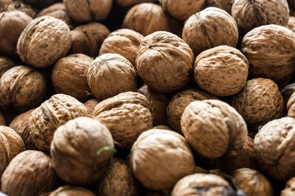 Natürliche Walnuss Hintergrund Muster Textur Naturkost Shell Nüsse Walnüsse Muster — Stockfoto