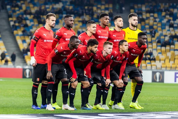 Kiev Ucrânia Novembro 2018 Stade Rennais Team Photo Start Uefa — Fotografia de Stock