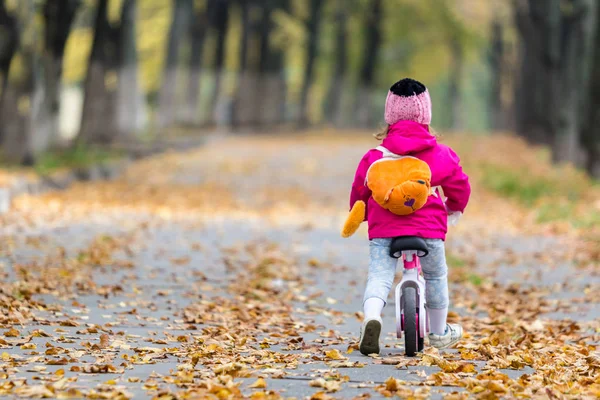 Bedårande flicka Rider en cykel — Stockfoto