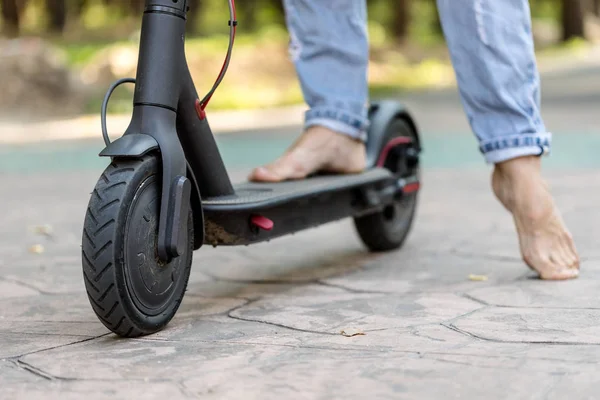 Electric scooter on the road