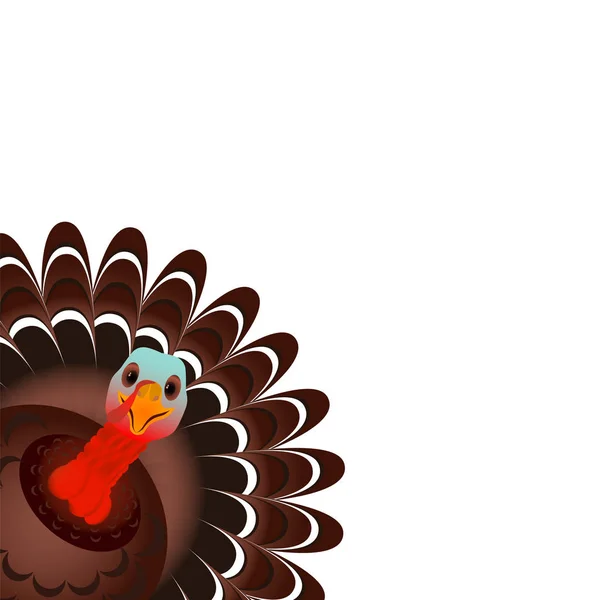 幸せな感謝祭の祭典のためのトルコ鳥のカラフルな漫画 — ストックベクタ