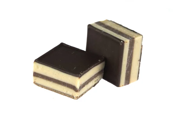 Elszigetelt Fehér Csokit Bonbon — Stock Fotó