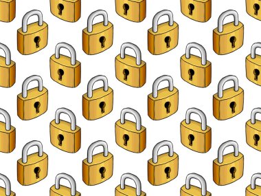 Sorunsuz asma kilitler, boyalı vektör çizim dokusuna.