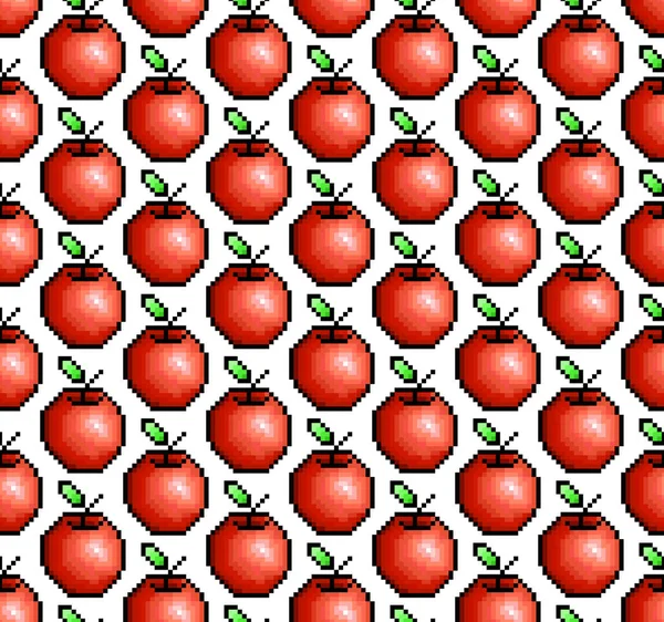 Czerwone Jabłko Wzór Tło Słodkie Owoce Grupa Obiektów Tapety Tekstylne — Wektor stockowy