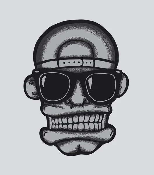 Hip Hop Face Com Óculos Sol Boné Homem Legal Ilustração —  Vetores de Stock