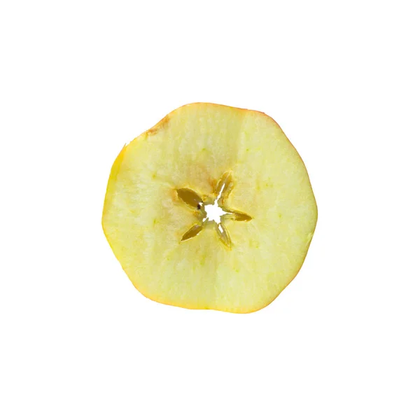 Skär Äpplet Halv Slice Isolerad Vit Bakgrund — Stockfoto