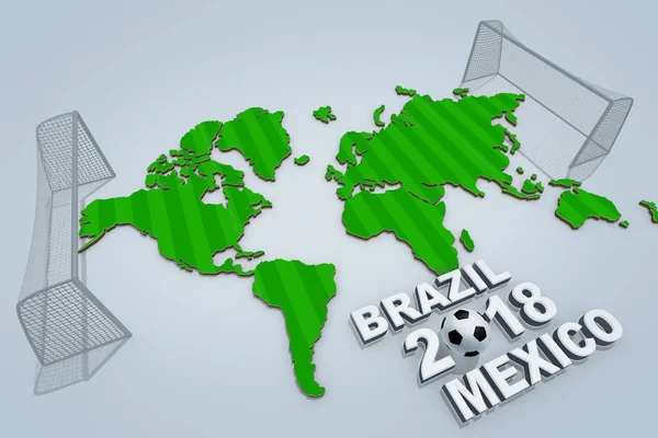 Concetto Campionato Del Mondo Brasile Messico Illustrazione — Foto Stock