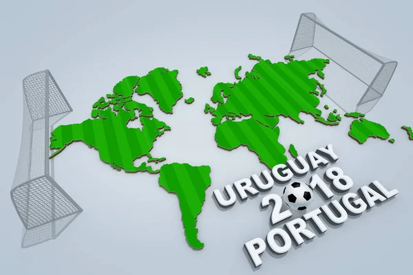 Koncepcja Mistrzostw Świata Urugwaj Portugalia Ilustracja — Zdjęcie stockowe