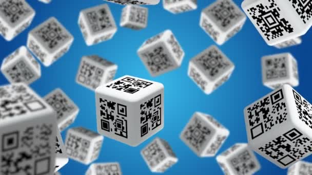 Кубики Падають Мітками Коду — стокове відео