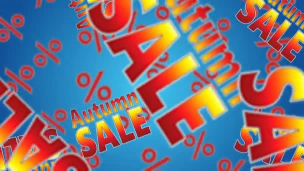 Text Autumn Sale Falling Discount Concept — Stock Video