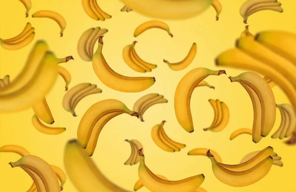 Banán Esik Sárga Háttér — Stock Fotó