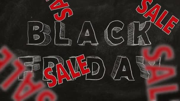 Text Verkauf Fällt Auf Hintergrundtext Des Black Friday Textes Rabatt — Stockvideo