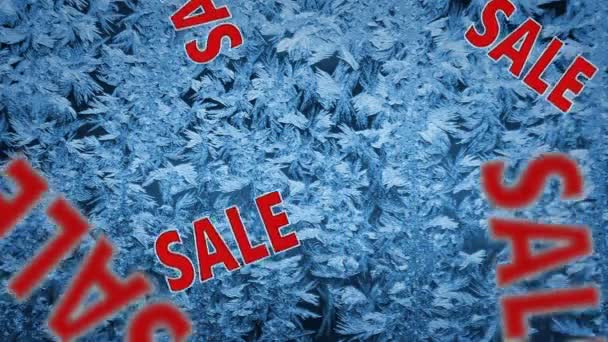 Text Sale Falling Frozen Background Concept Seasonal Sale — Stock Video