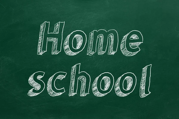 Desenho Mão Home School Quadro Verde — Fotografia de Stock