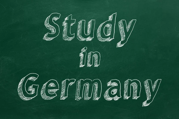 Hand Studie Duitsland Puttend Uit Groene Schoolbord — Stockfoto