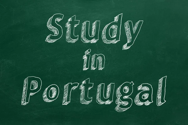 Dibujo Mano Estudio Portugal Sobre Pizarra Verde — Foto de Stock