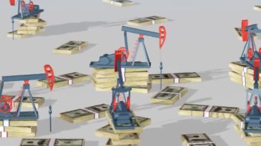 dolarlık banknotlar üzerindeki yağ pompaları