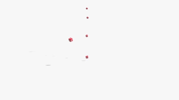 Falling Red Cubes Percent Discount Concept — Stock Video