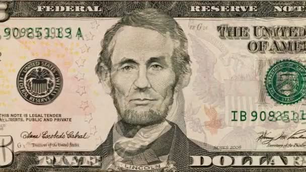 Porträts Amerikanischer Präsidenten Auf Banknoten — Stockvideo