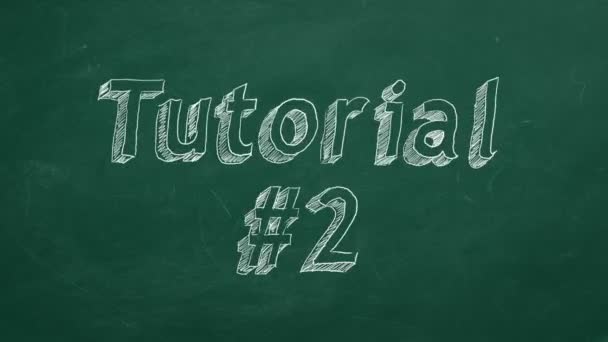 Hand Drawing Animated Text Tutorial Green Chalkboard Part Stop Motion — Stock Video