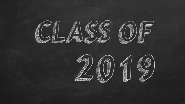 Hand Drawing Class 2019 Blackboard Stop Motion Animation — Stock Video