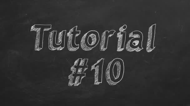 Hand Drawing Animated Text Tutorial Blackboard Part Stop Motion Animation — Stock Video