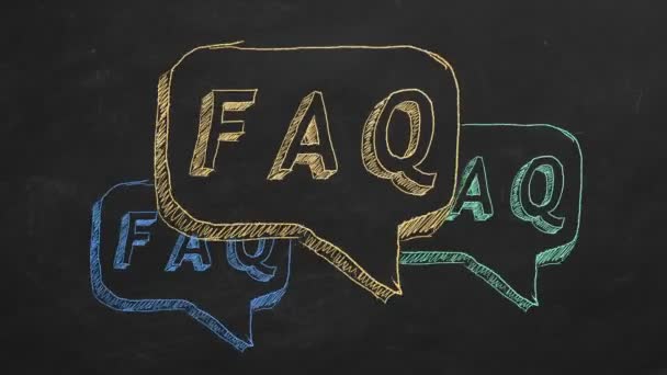 칠판에 그리기 애니메이션 텍스트 Faq 애니메이션 — 비디오