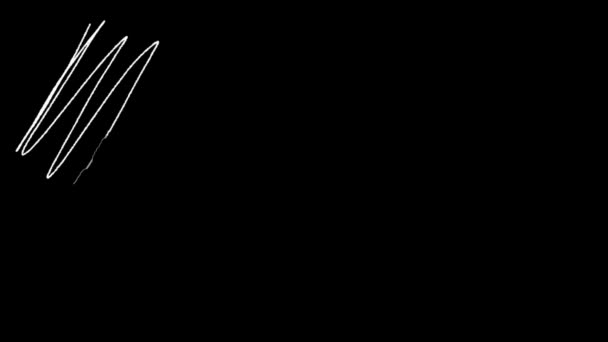 Случайные Хаотические Кривые Черном Фоне Нарисованные Вручную Динамические Каракули Каракули — стоковое видео