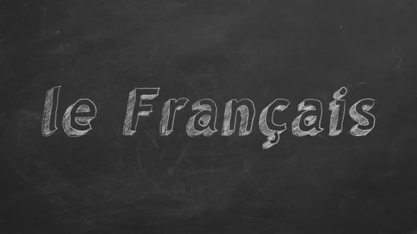 Hand Ritning Francais Blackboard Animering Stop Motion — Stockvideo