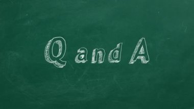 Yeşil tebeşir tahtası üzerinde el çizimi ve animasyonlu metin 